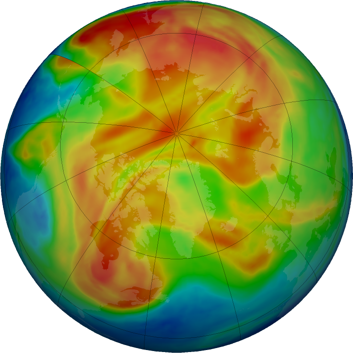 Arctic ozone map for 31 January 2019